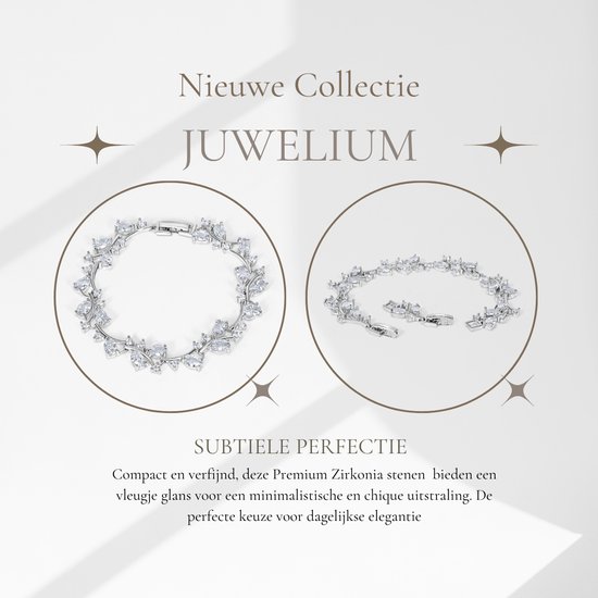 Coffret cadeau Bracelet Juwelium + Flowerbox et Ourson Rose | Bracelet de mariée de Luxe avec zircone | Cadeau Perfect pour femme, petite amie, mère, fille
