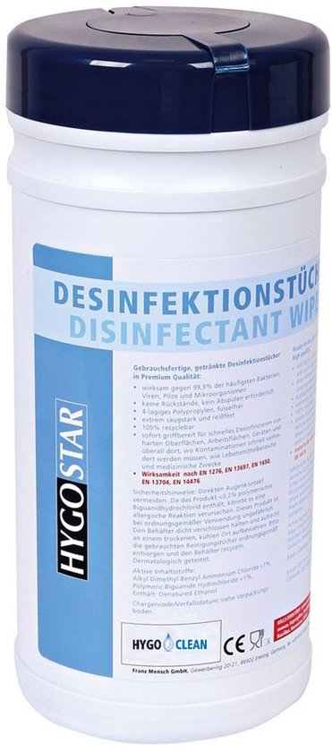 Hygoclean desinfectiedoekje met alcohol uit PP 200