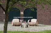 Eikenhout - tuinset - Wijnvat model - 2 stoelen en 1 salontafel - uniek - kwaliteit