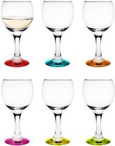 Verres à vin blanc Glasmark - verre - fond coloré - 6x pièces - 220 ml