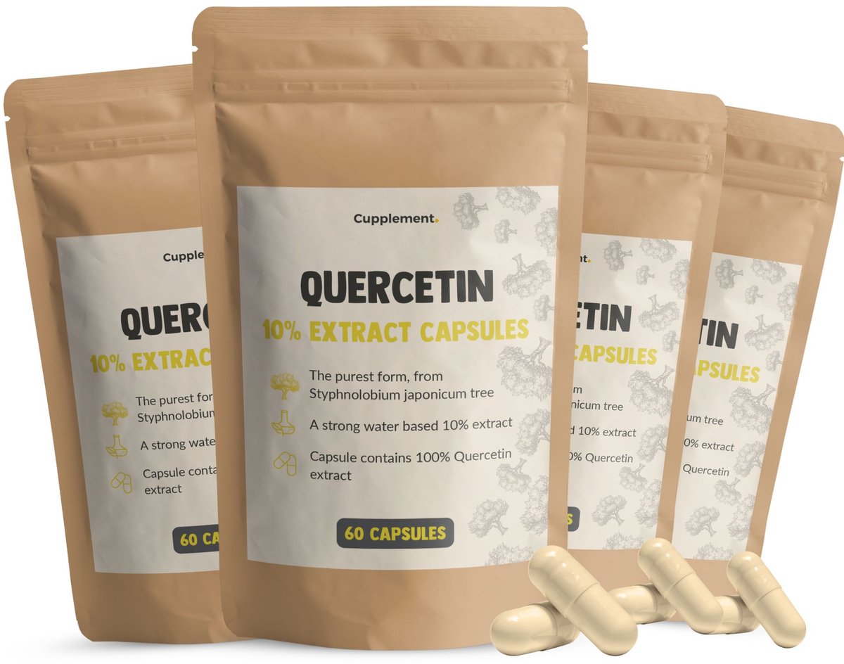 Goedkoopste Cupplement Quercetine 10 1 Extract 500MG 60 Vegan Capsules – Hooggedoseerd voor Immuun & Ontstekingen – Geen Poeder, 250MG, 1000MG, Zink, Vitamine C, Broomhexine of Bromelain – Quercetin Quercitine – Superfood Supplement – 30 Dagen Voorraad