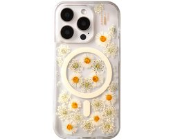 iDeal of Sweden Clear Case Premium MagSafe geschikt voor Apple iPhone 16 Pro Max Daisy Bloom