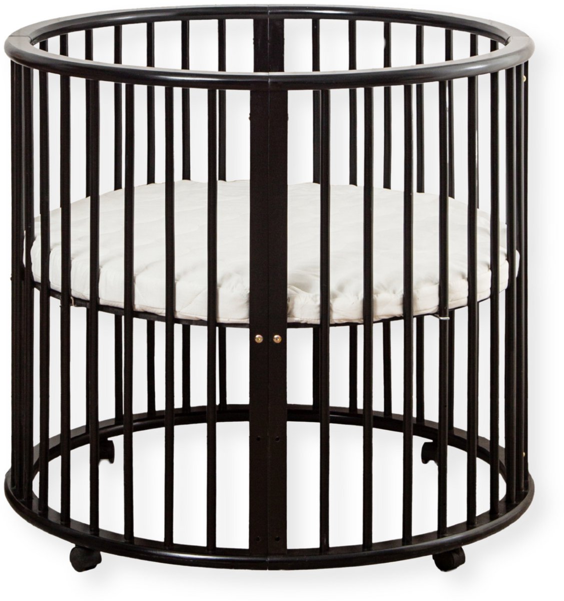 Buxibo – Baby Box – Ronde Houten Speelbox – Playpen – Inclusief Matras – 91x91x85 cm – Zwart