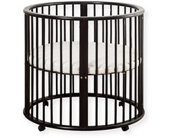 Buxibo – Baby Box – Ronde Houten Speelbox – Playpen – Inclusief Matras – 91x91x85 cm – Zwart