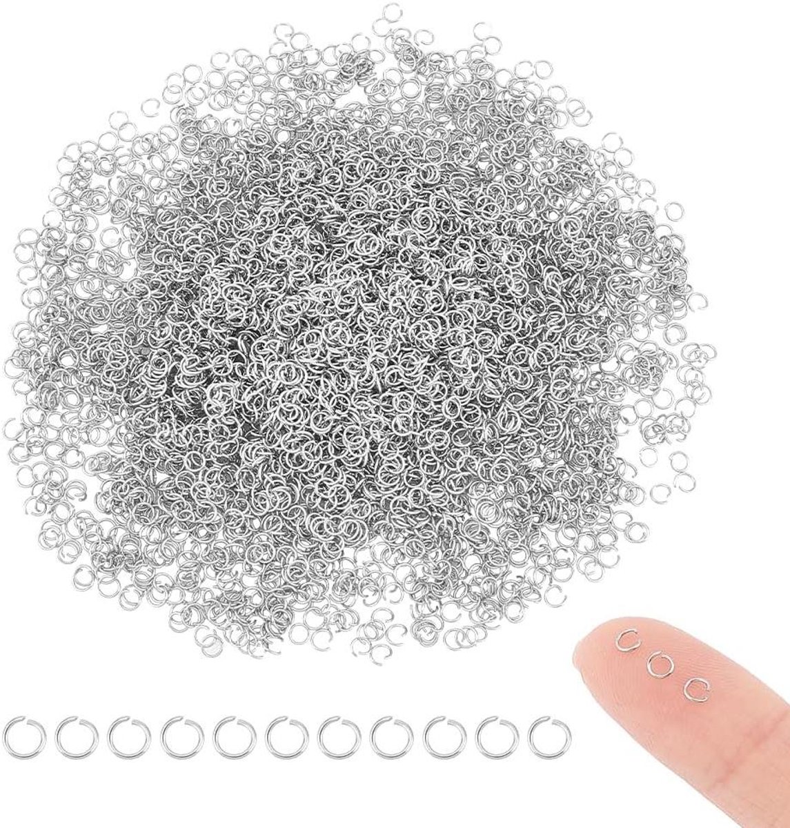 Image of 3mm Jump Ringen 26 Gauge Rvs - Sieraden Accessoires - DIY Armband Oorbel Ketting - 1000 Stuks