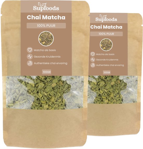 Foto: Chai matcha 100 puur 200gr ideaal als losse kruidenthee of chai latte chai mix met onder andere matcha ceylon kaneel sencha thee en gember