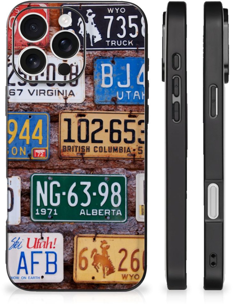 Back Cover voor iPhone 16 Pro Silicone Back Case Kentekenplaten