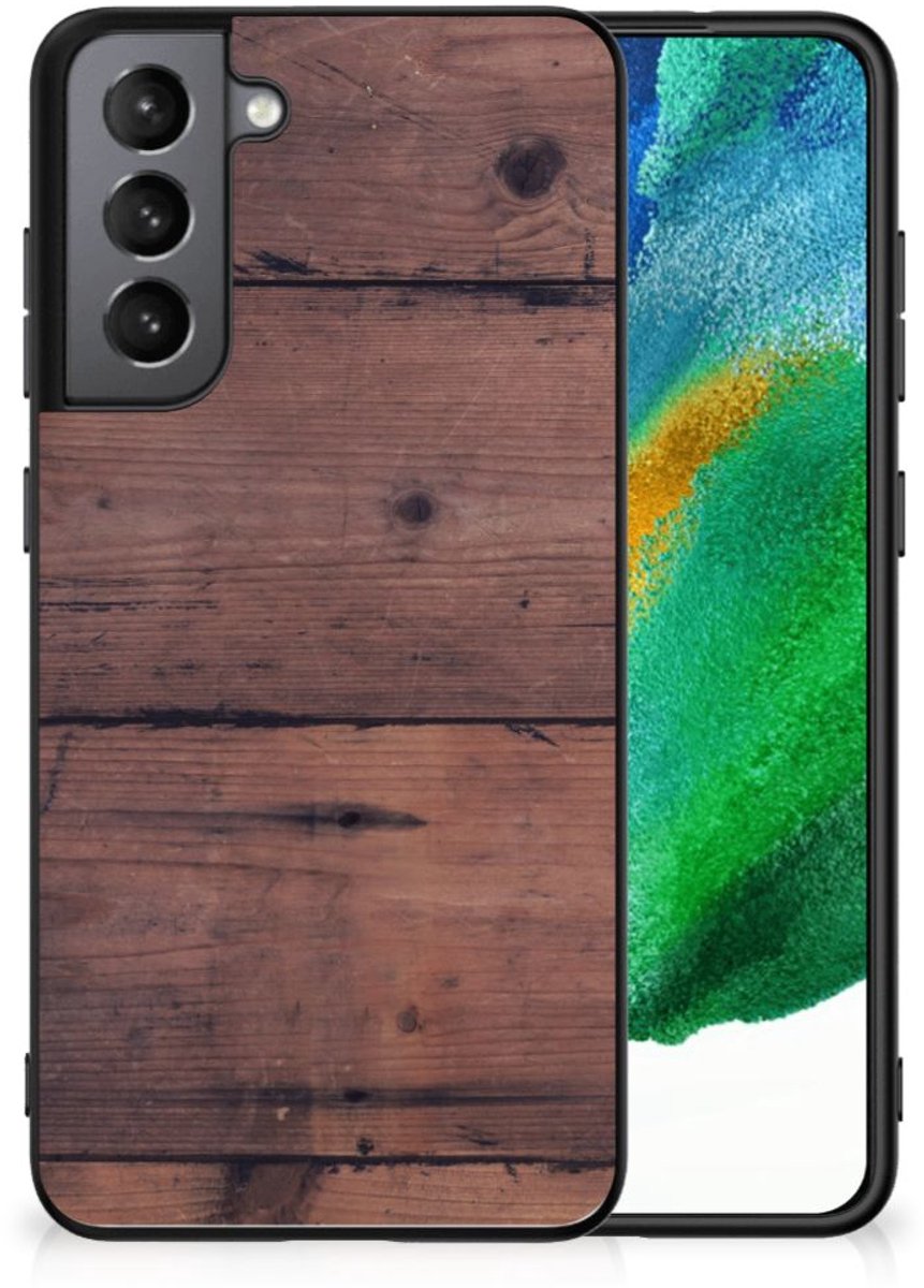 Samsung Galaxy S21FE Houten Print Telefoonhoesje Old Wood