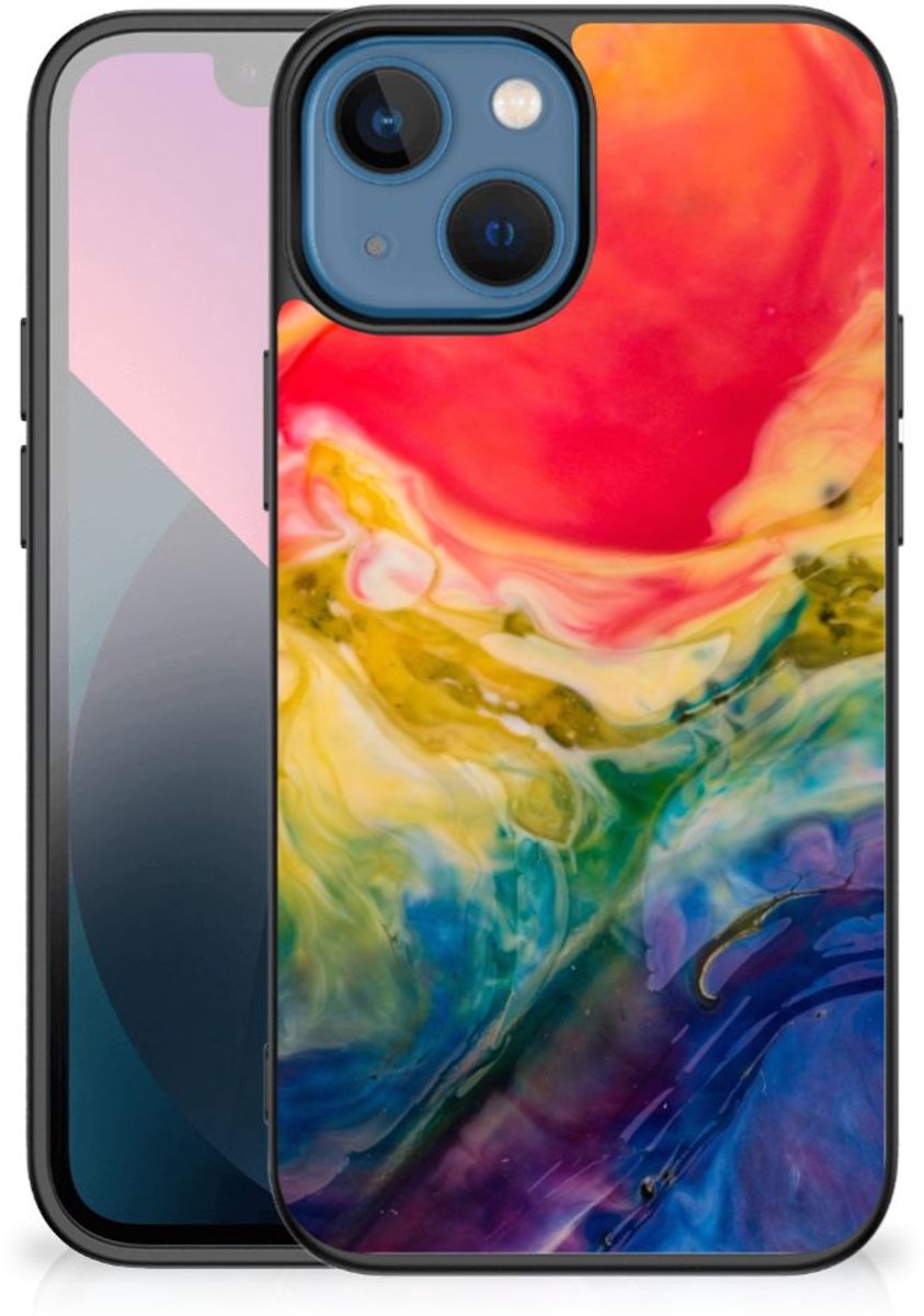 Kleurrijke Telefoonhoesje Apple iPhone 13 mini Watercolor Dark