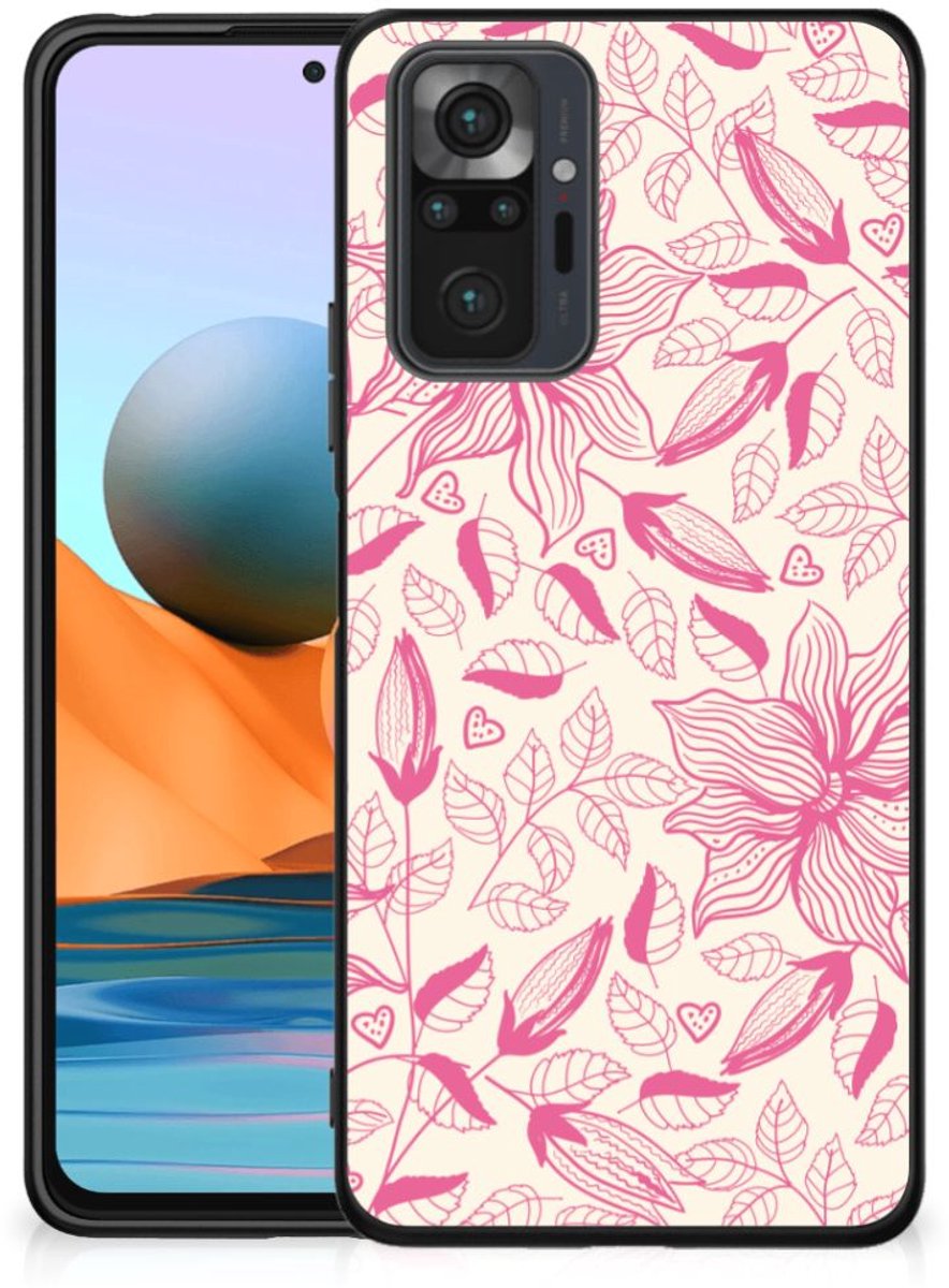 Xiaomi Redmi Note 10 Pro Bloemen Hoesje Pink Flowers
