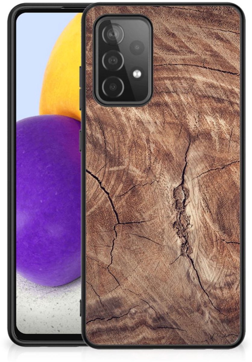 Samsung Galaxy A72 (5G/4G) Houten Print Telefoonhoesje Tree Trunk