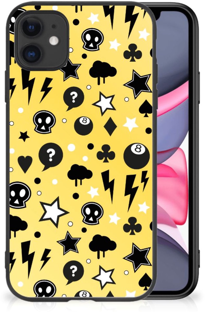 Back Cover voor Telefoonhoesje iPhone 11 Punk Geel
