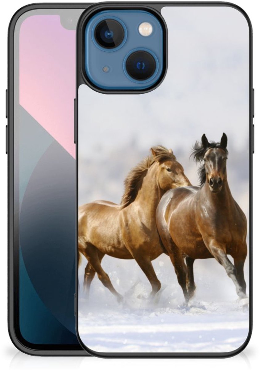 Apple iPhone 13 mini Dierenprint Telefoonhoesje Paarden