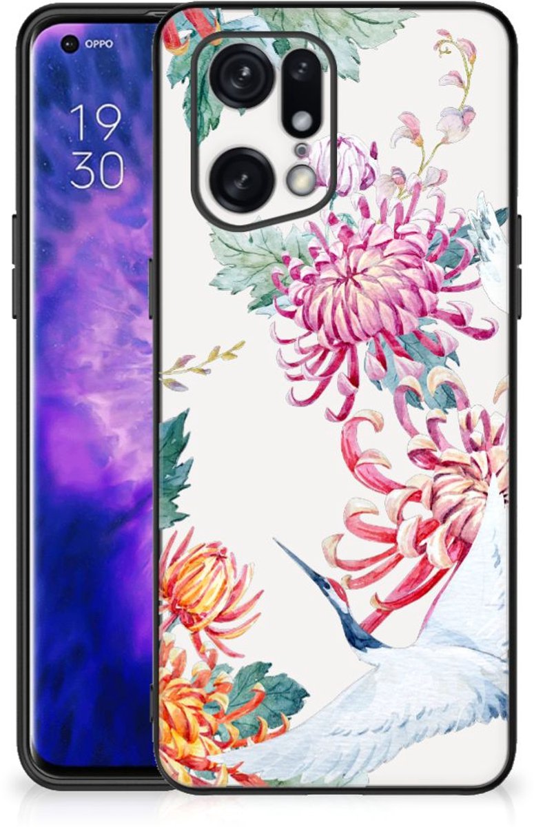 OPPO Find X5 Pro Dierenprint Telefoonhoesje Bird Flowers