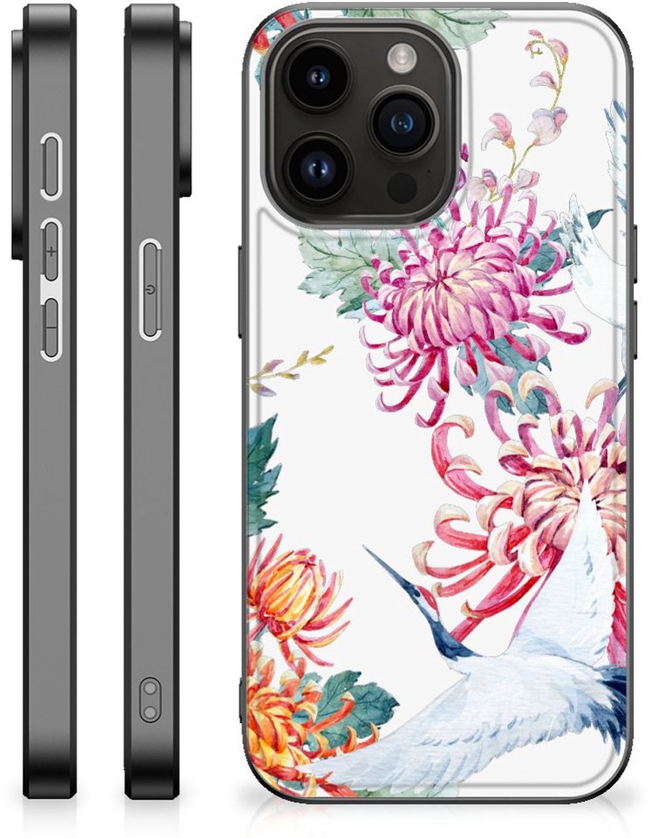 iPhone 15 Pro Max Dierenprint Telefoonhoesje Bird Flowers