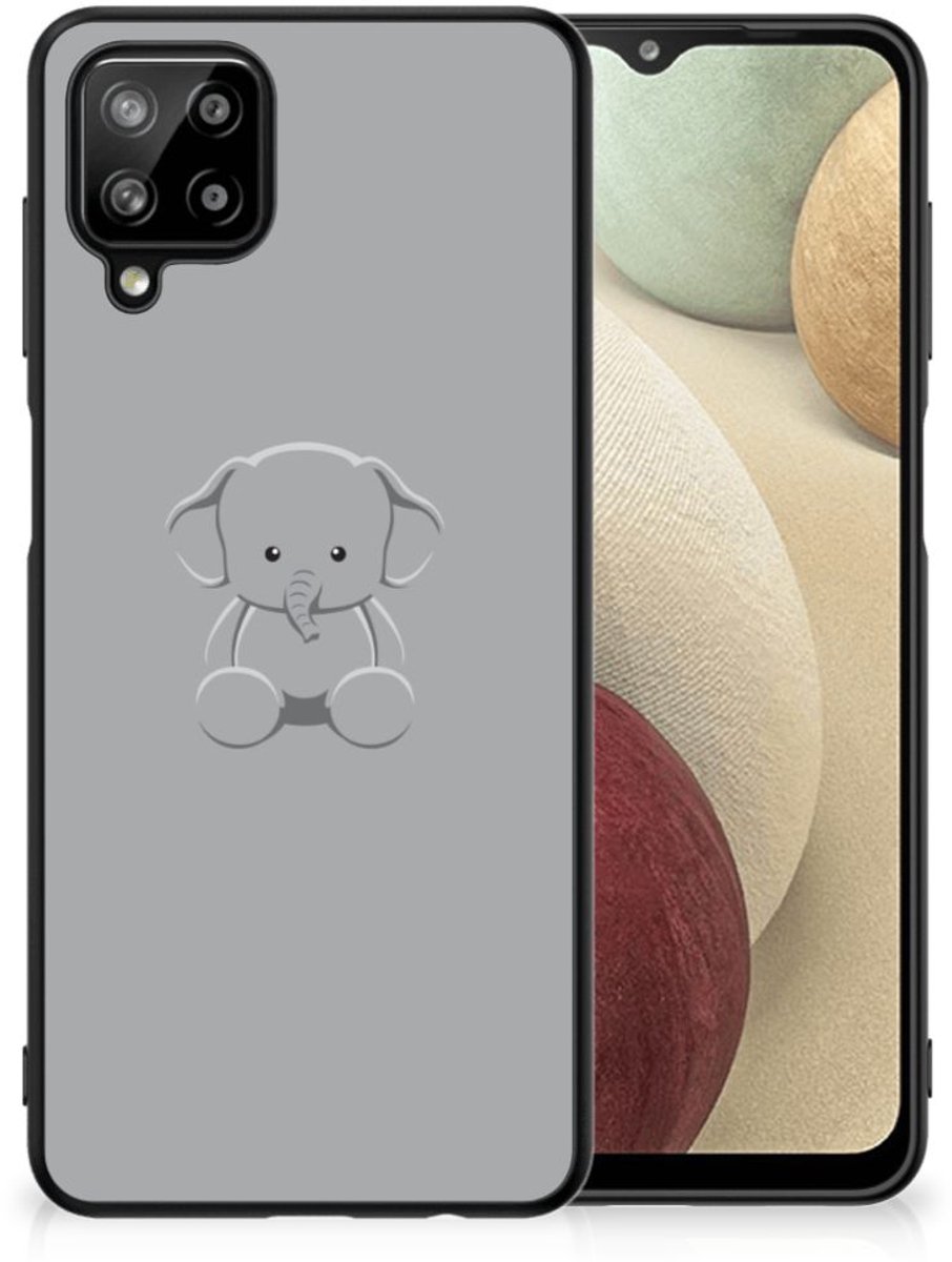 Samsung Galaxy A12 Hoesje Grijs Baby Olifant