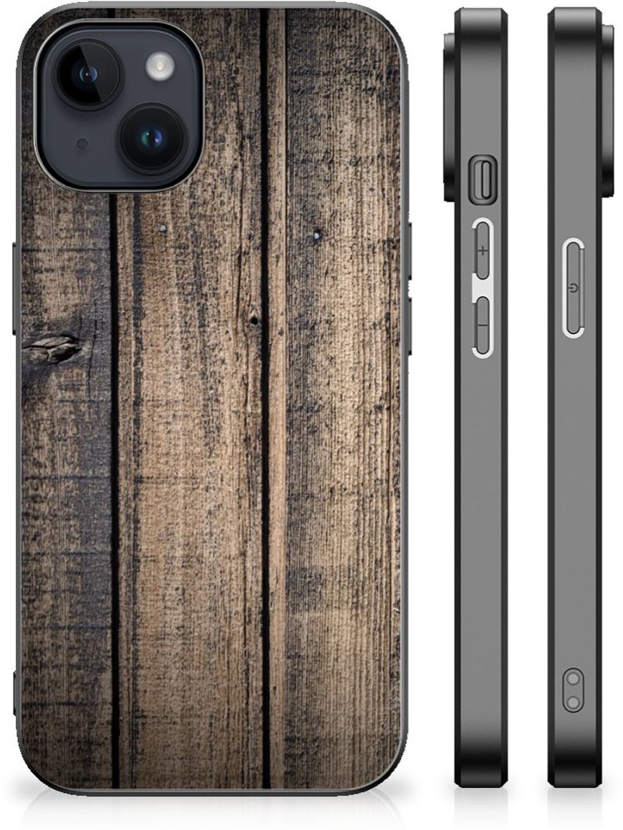 iPhone 15 Plus Houten Print Telefoonhoesje Steigerhout