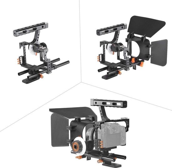 Camera Rig Aluminium met Matte Box en Follow Focus voor Videografie | bol