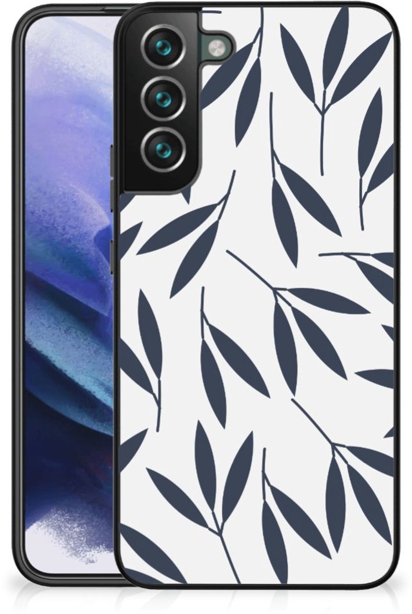 Samsung Galaxy S22 Plus Bloemen Hoesje Leaves Blue
