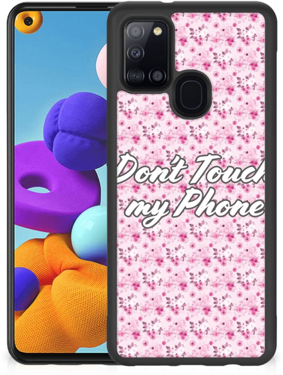 Samsung Galaxy A21s TPU Hoesje Flowers Pink DTMP