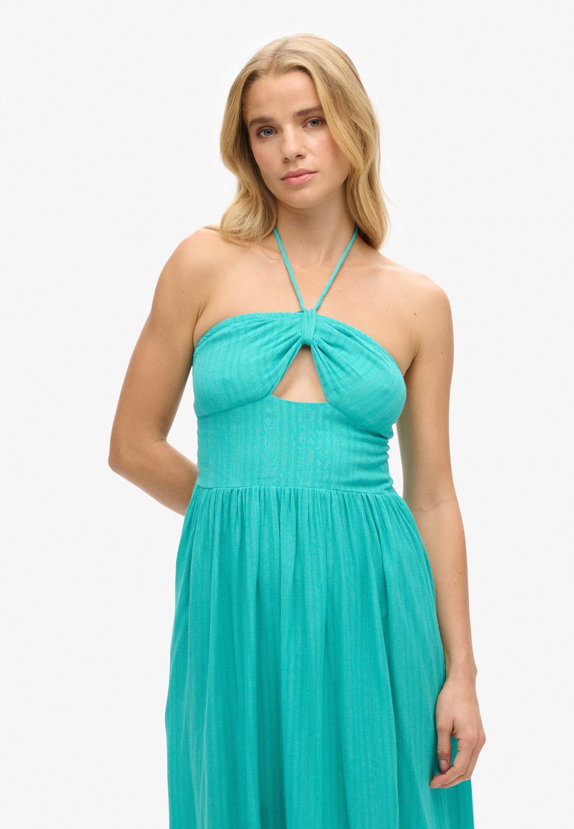 Superdry Midi-jurk met uitsnijding Dames Jurken Groen