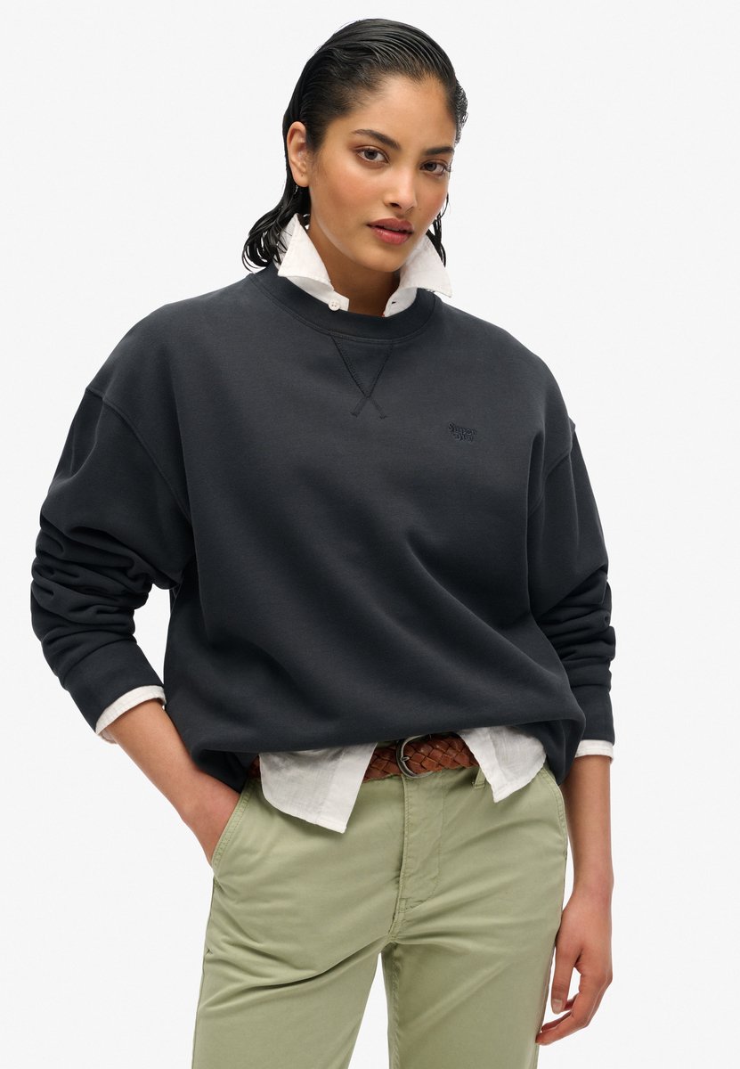 Superdry Studios sweatshirt met ronde hals Dames Truien Zwart