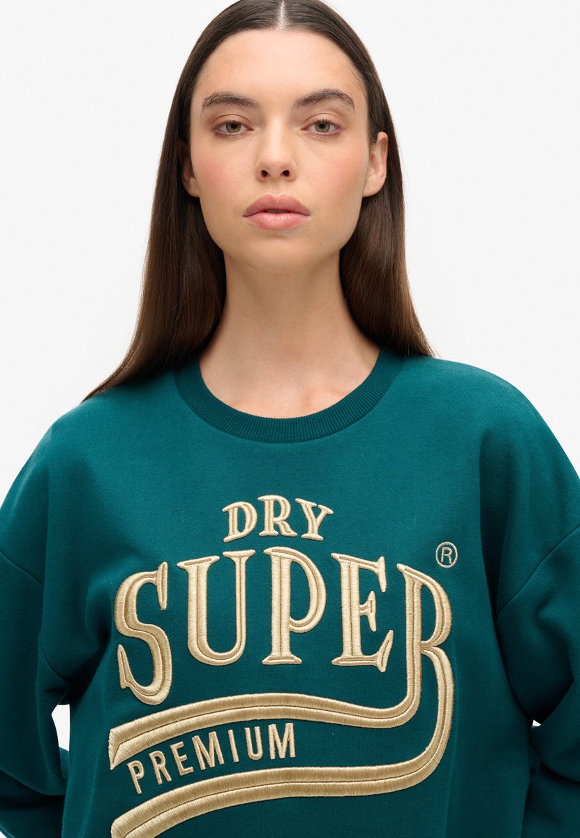 Superdry Luxe sweatjurk met metallic logo Dames Jurken Turquoise