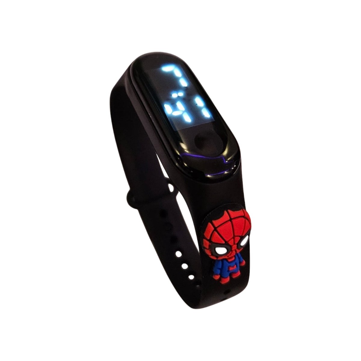 Spider-Man Kinderhorloge - Digitaal - Zwarte Band 3D Spiderman Poppetje