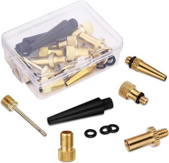 Verloopnippels - Ballenpomp - Verloopnippel - Autoventiel - Fietsventiel - Ventiel Adapters - Ballenpomp Naalden - Pomp Verloopstuk - Adapter Fietspomp - Adapter Fietsventiel - 32-Delige Set - Universeel - Voor Luchtbed / Zwemband / Utoband / Voetbal — afbeelding 4