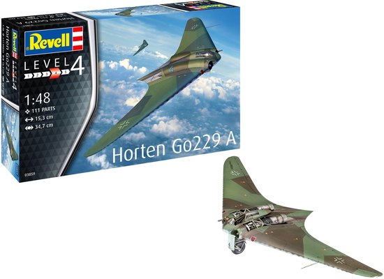 Revell Modelbouwpakket Militaire voertuigen - 03859 Horton Go229 A-1 Flying Wing Plastic - 1:48 - Modelbouw
