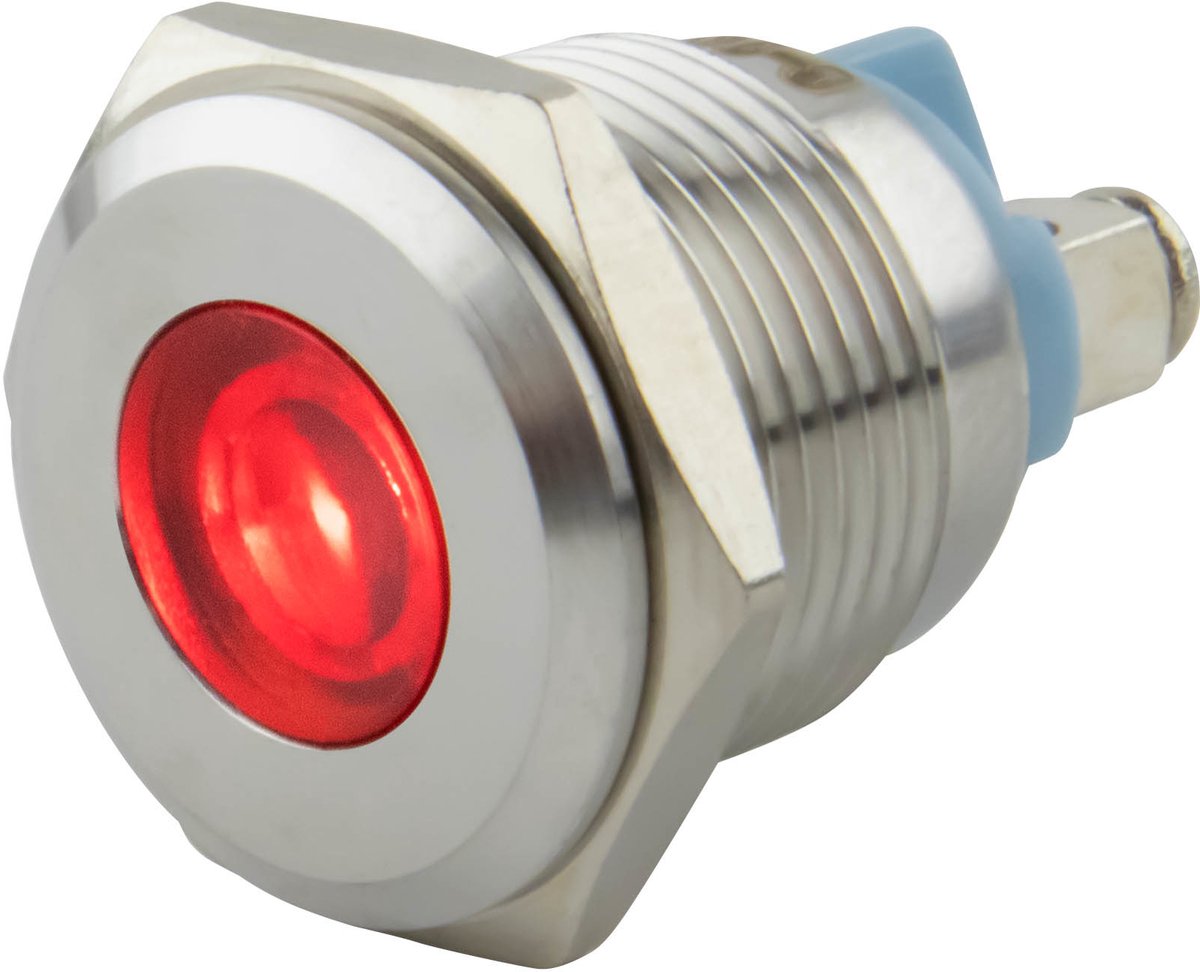 Led indicator | ø 16 mm. | 6-24 Volt DC/AC | Rode uitvoering