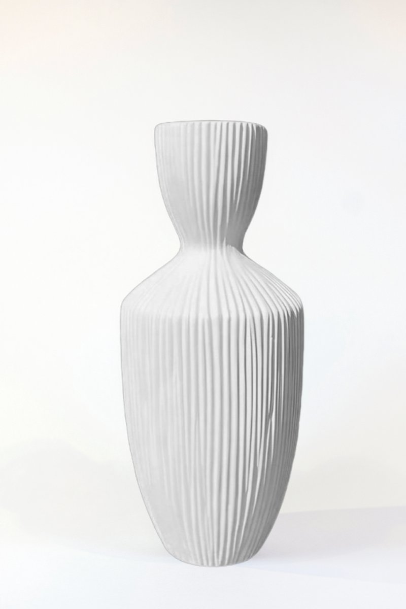 SKØNT Gunhilde, Perlehyacinth vaas in Zwaanwit – 36 cm hoog