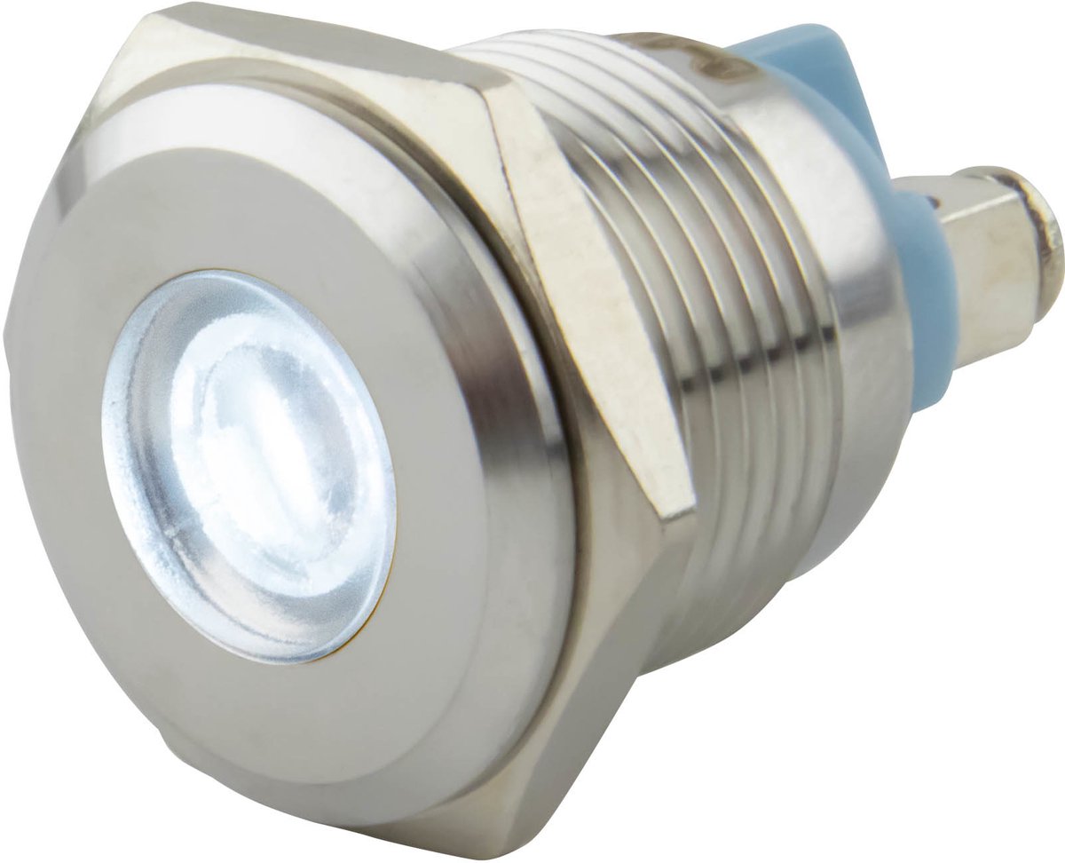 Led indicator | ø 16 mm. | 6-24 Volt DC/AC | Witte uitvoering