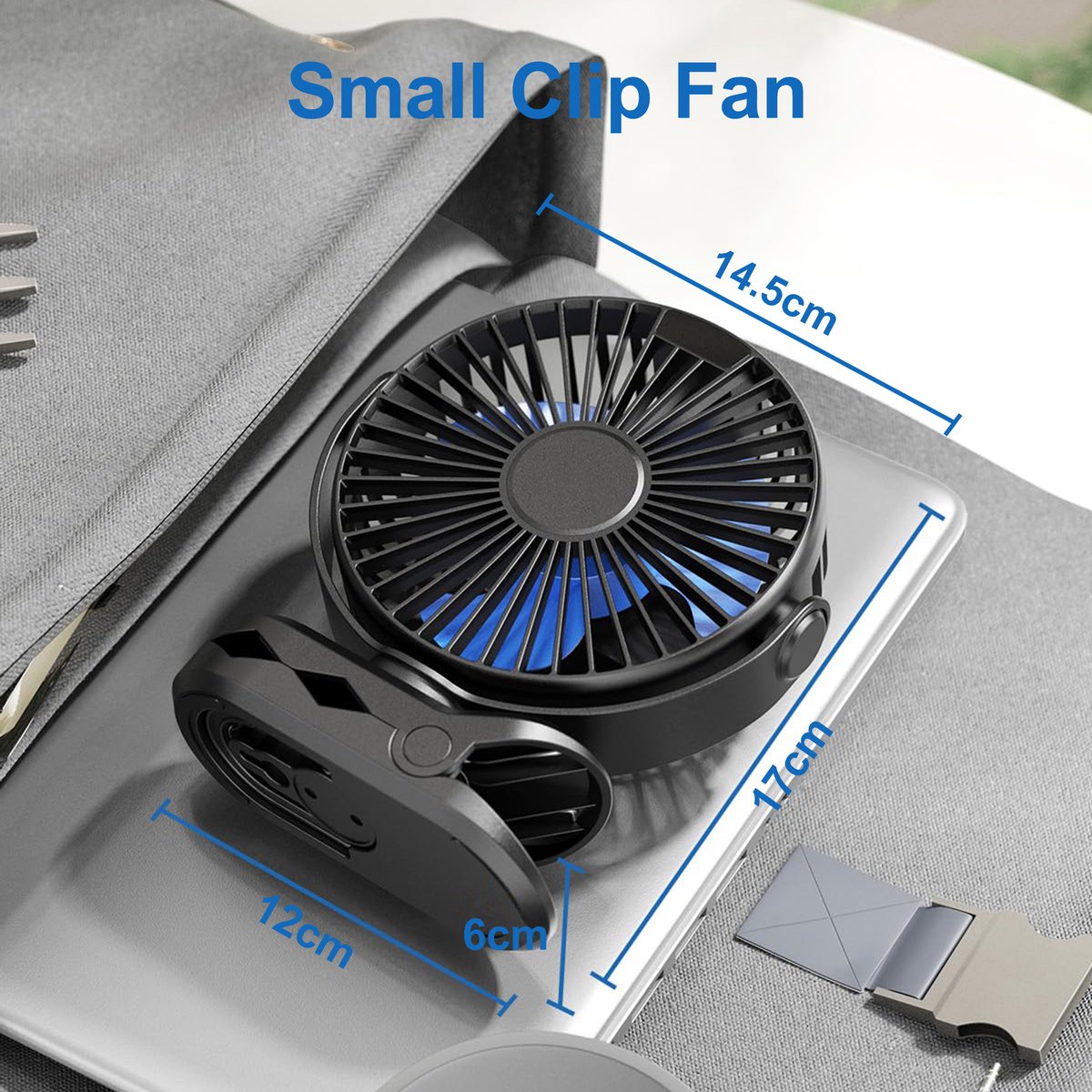 RHYTHMFLAME Draadloze Ventilator – Ventilator – Tafelventilator – Handventilator - Mini Ventilator - Clip-on Ventilator - Kinderwagen Ventilator - 4000 mAh - LED Display - 4 Speeds - Zwart — afbeelding 8