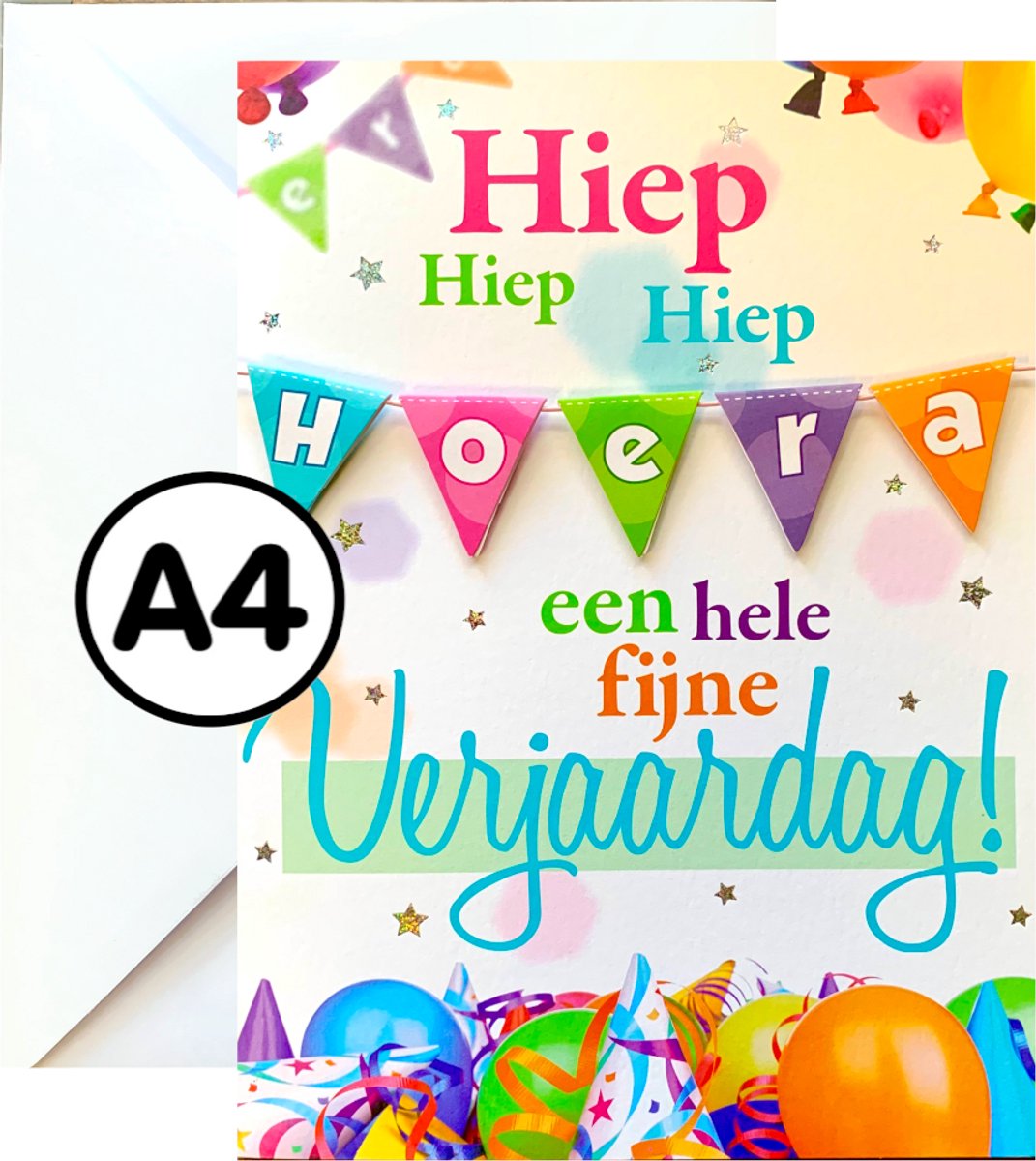Grote Verjaardagskaart - A4 Wenskaart - XXl - Met Envelop