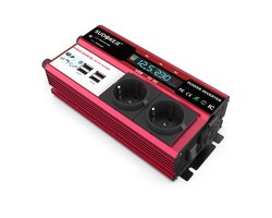 Omvormer 4000W – 12V naar 230V | Compact & Lichtgewicht | 4x USB & 2 Stopcontacten | Voor Auto, Camper of Boot