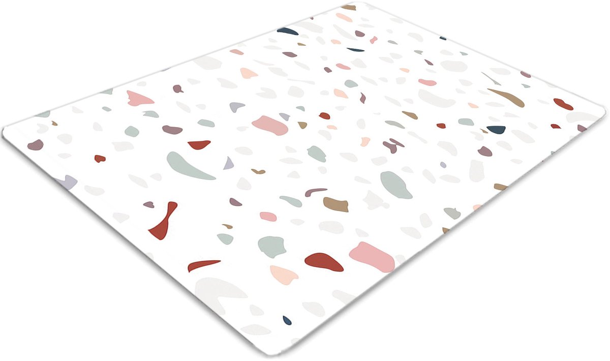 Tulup Vloerbeschermer - Gekleurde Vlekken Bureaustoel Vloerbeschermer - 140 x 100 cm - Rood Vloerbeschermer Tapijt - Mótif Bureaustoelmat - Vloerbeschermer Harde Vloer - Stoel Mat - Werkplekdecoraties