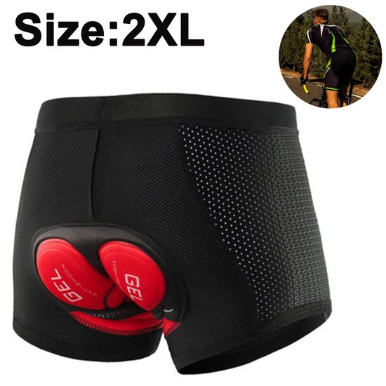 Fietsonderbroek Heren - 5D Gelpad Fietsbroek - Comfortabel & Schokabsorberend - Voor Lange Ritjes - Anti-slip Grip - Zwart - XXL - 1 stuk — afbeelding 2