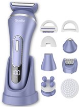 Bol.com Qualiz® 7-in-1 Ladyshave voor Vrouwen - IPX7 Waterdicht - Oplaadbaar - Epilator - Ladyshaver - Bikinilijn Trimmer - Sche... aanbieding