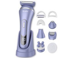 Qualiz® 7-in-1 Ladyshave voor Vrouwen - IPX7 Waterdicht - Oplaadbaar - Epilator - Ladyshaver - Bikinilijn Trimmer - Scheerapparaat Vrouw Intiem - Gezichtsscheermes