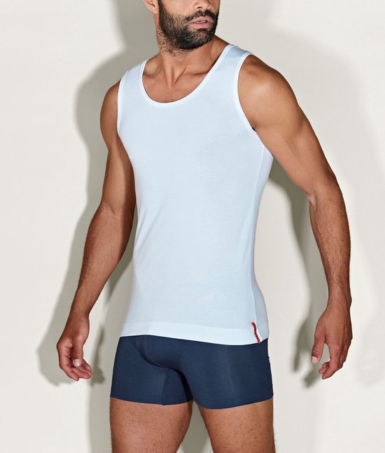 Débardeur Undiemeister - Débardeur homme - Coupe slim - En bois de mélamine - Col rond - White ( Wit) - Lot de 3 - L