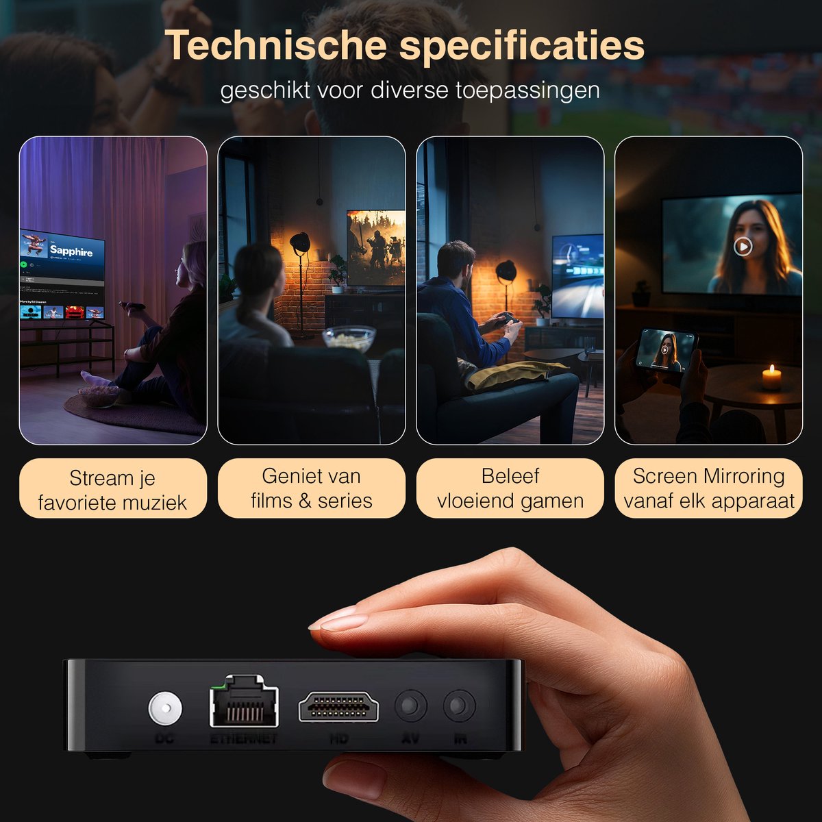 Android Streaming TV Box 4K – Google Assistant – Netflix & YouTube – HDMI – 2GB RAM / 16GB ROM – WIFI – chromecast – incl. batterijen — cadeau in Elektronica - foto 3