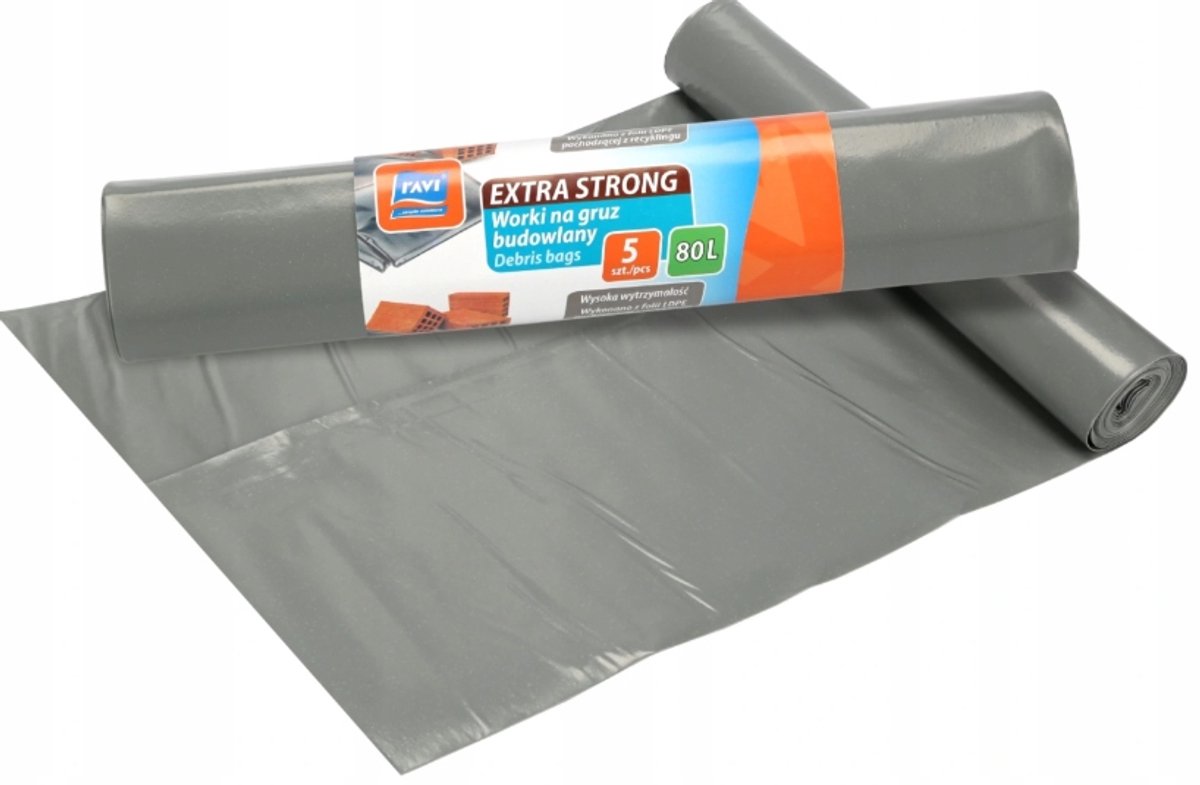 Ravi - Bouwafvalzakken - Extra Sterk - 80L - 5 stuks