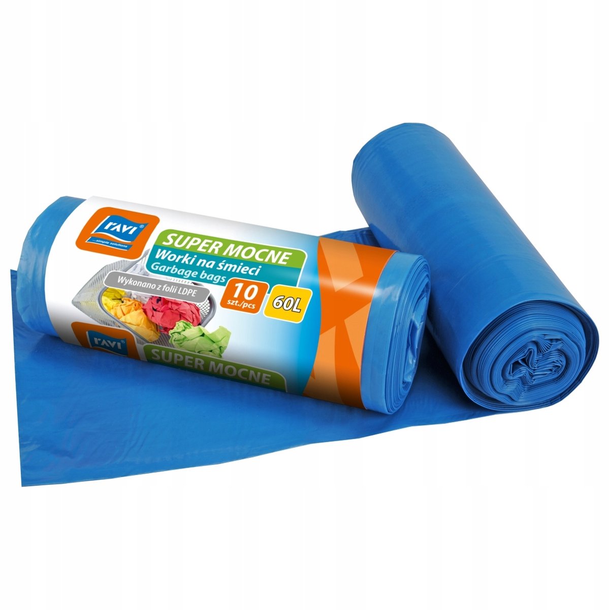 Vuilniszakken sterk blauw 10 stuks papier 60L