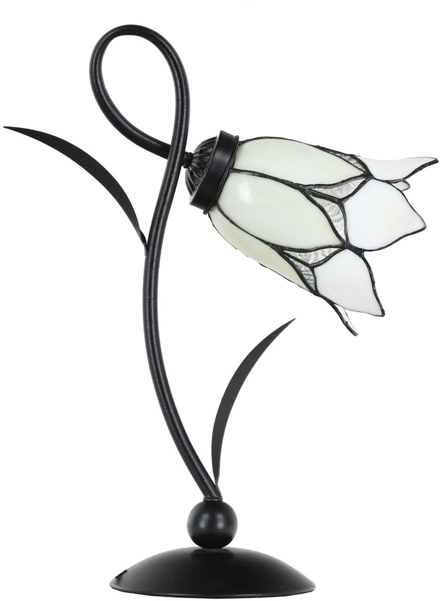 Tiffany Tafellamp Lovely Flower White Romantic - Art Deco Trade