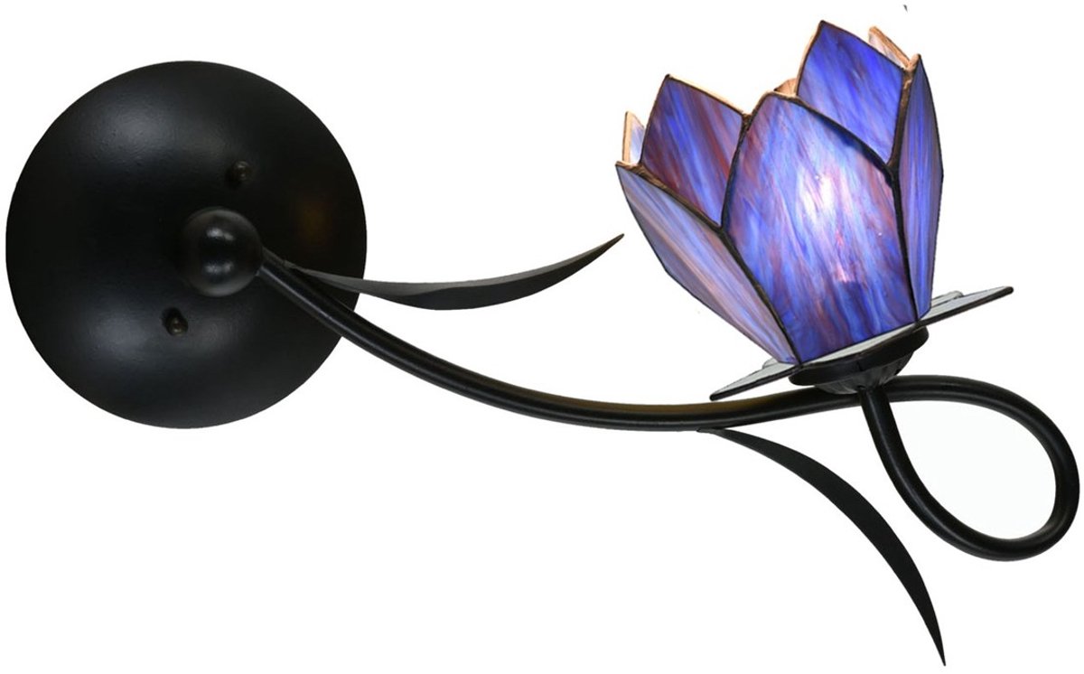 Tiffany Wandlamp / Plafonnière Lovely ''Blue Lotus'' - Art Deco Trade