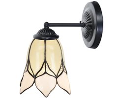 Tiffany wandlamp zwart met Lovely Flower White - Art Deco Trade