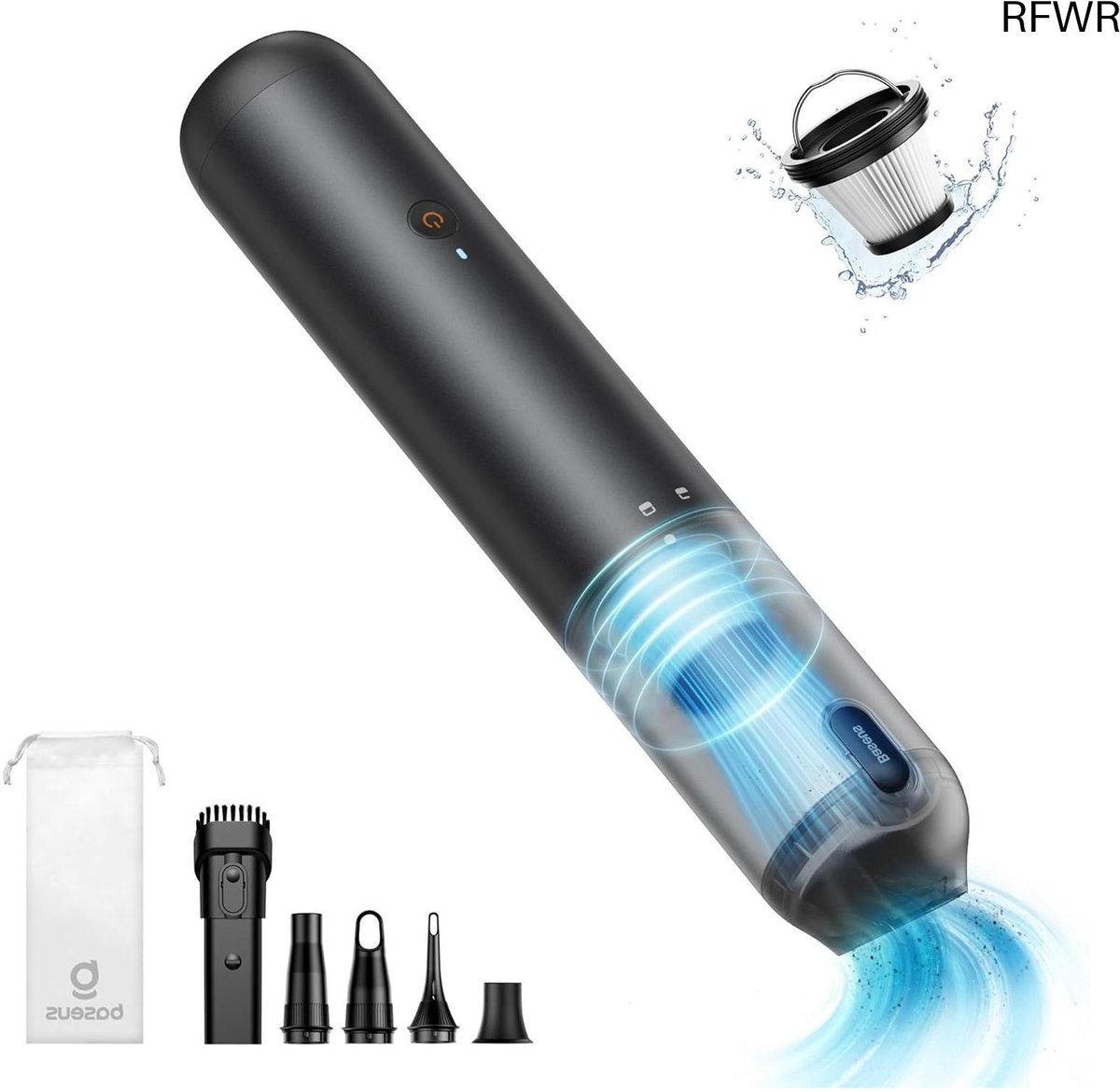 RFWR® Draadloze Handstofzuiger met 12000pa Zuigkracht en Oplaadbare Batterij - Ideaal voor Thuis, Auto en Huisdieren