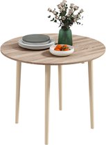 HOMCOM - Table à manger pliante - Aggloméré - 89x89x73,5cm - Bois naturel