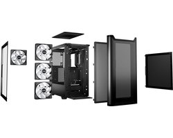 be quiet! Pure Base 501 LX Black, 450 x 231 x 449, 1x USB-C, 2x USB 3.0, HD Audio, 2x 3,5, 5x 2,5, inc 3x 120 mm / 1x 140mm Light Wings LX PWM, Mesh Front, TG Side, ARGB-PWM Hub